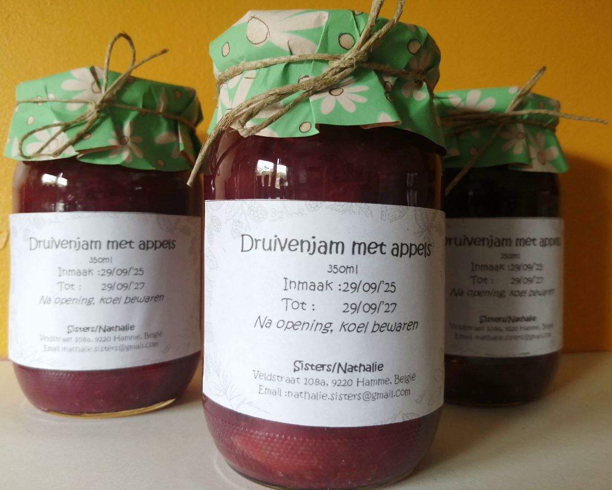 Druivenjam met appel
