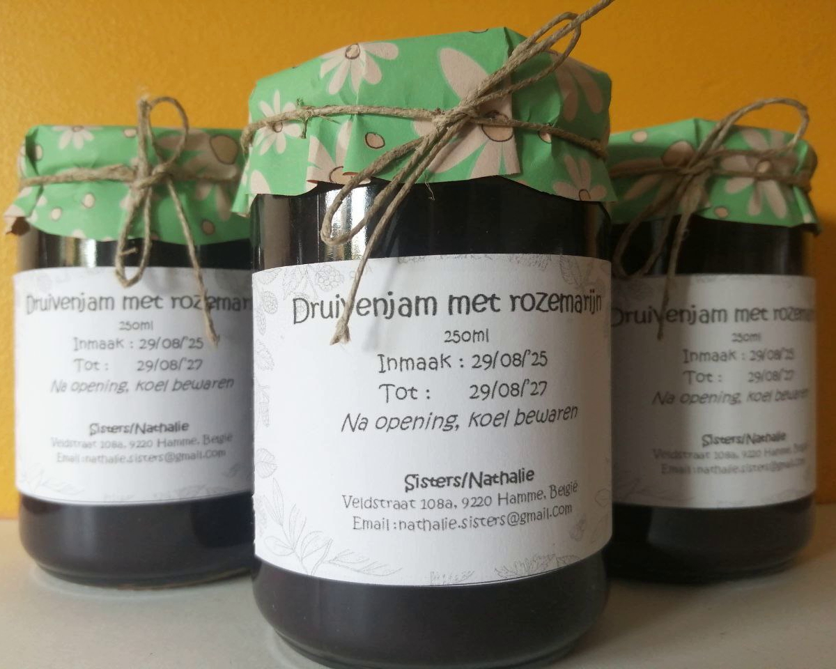 Druivenjam met rozemarijn