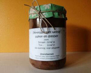 Perenjam met weinig suiker en gember