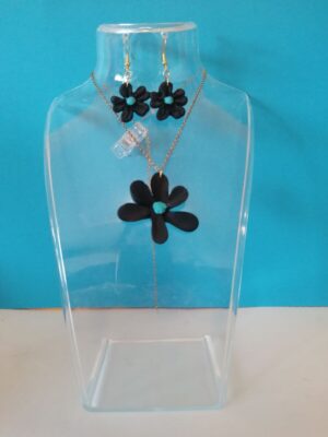 Set bloemen zwart