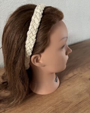 Gevlochten Wit Haarlint dik.